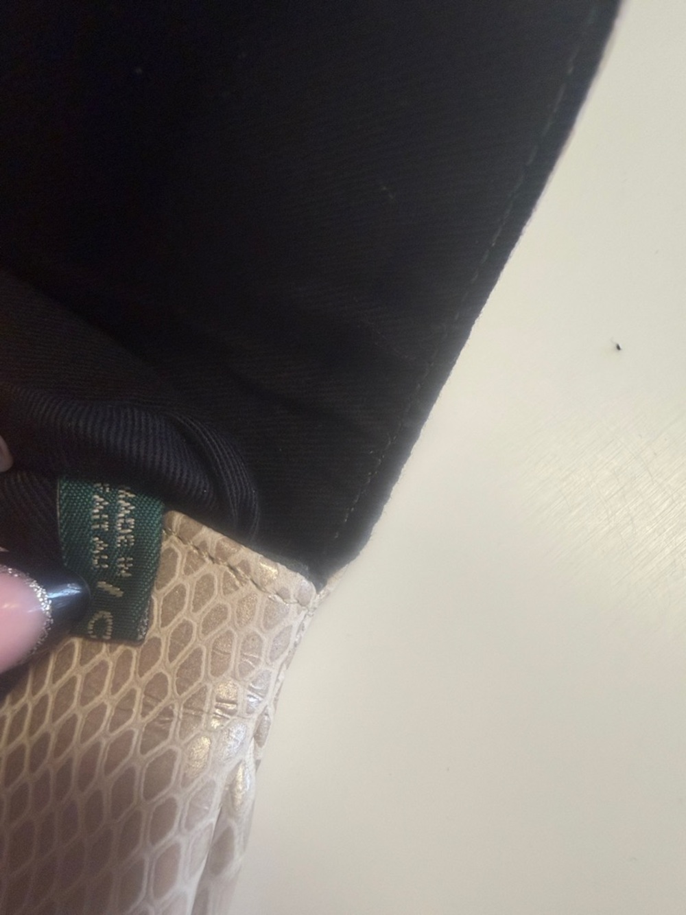 Taupe Snake-Embossed Buckle Clutch - Picture 3 of 4